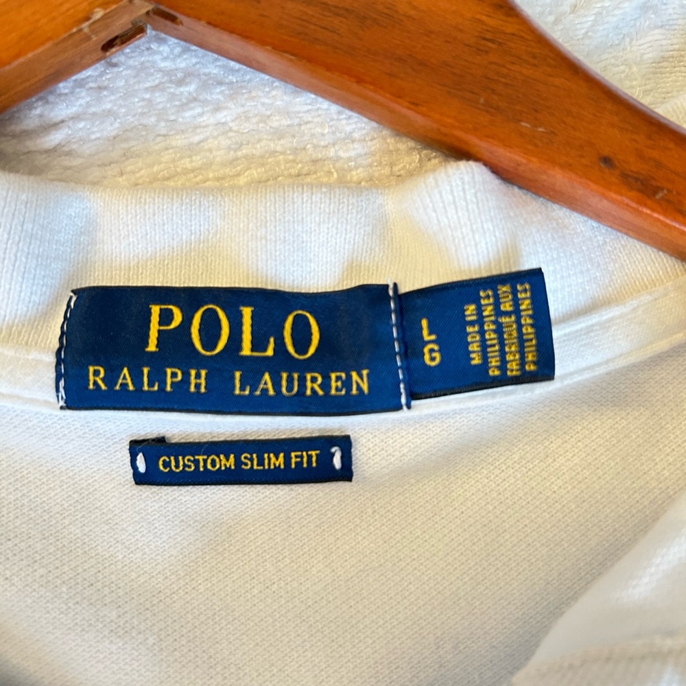 Polo by Ralph Lauren Men's White and Blue Graphic Polo - Picture 4 of 5